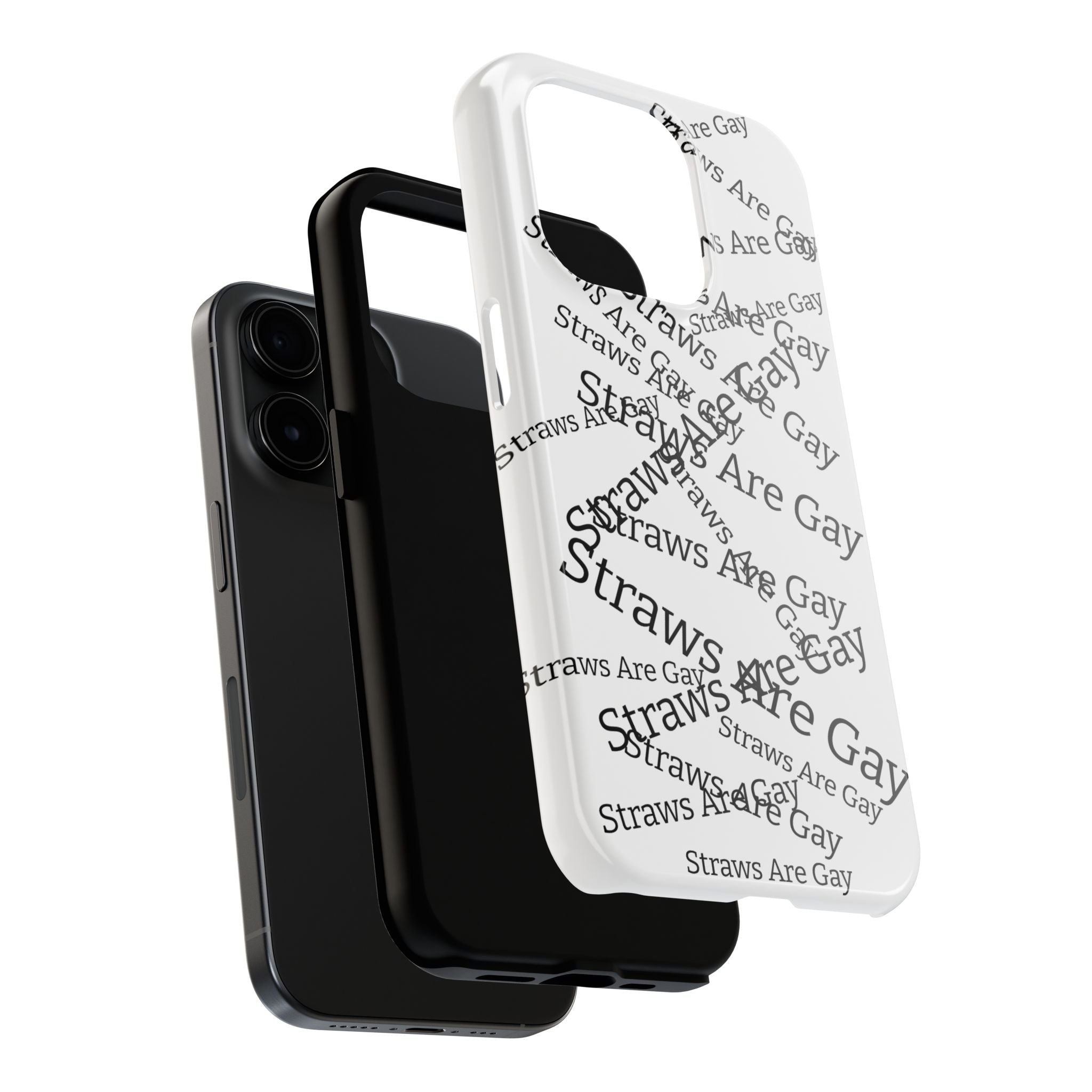 Tough Phone Case — 'Straws Are Gay' Bold Typography Protective Cover