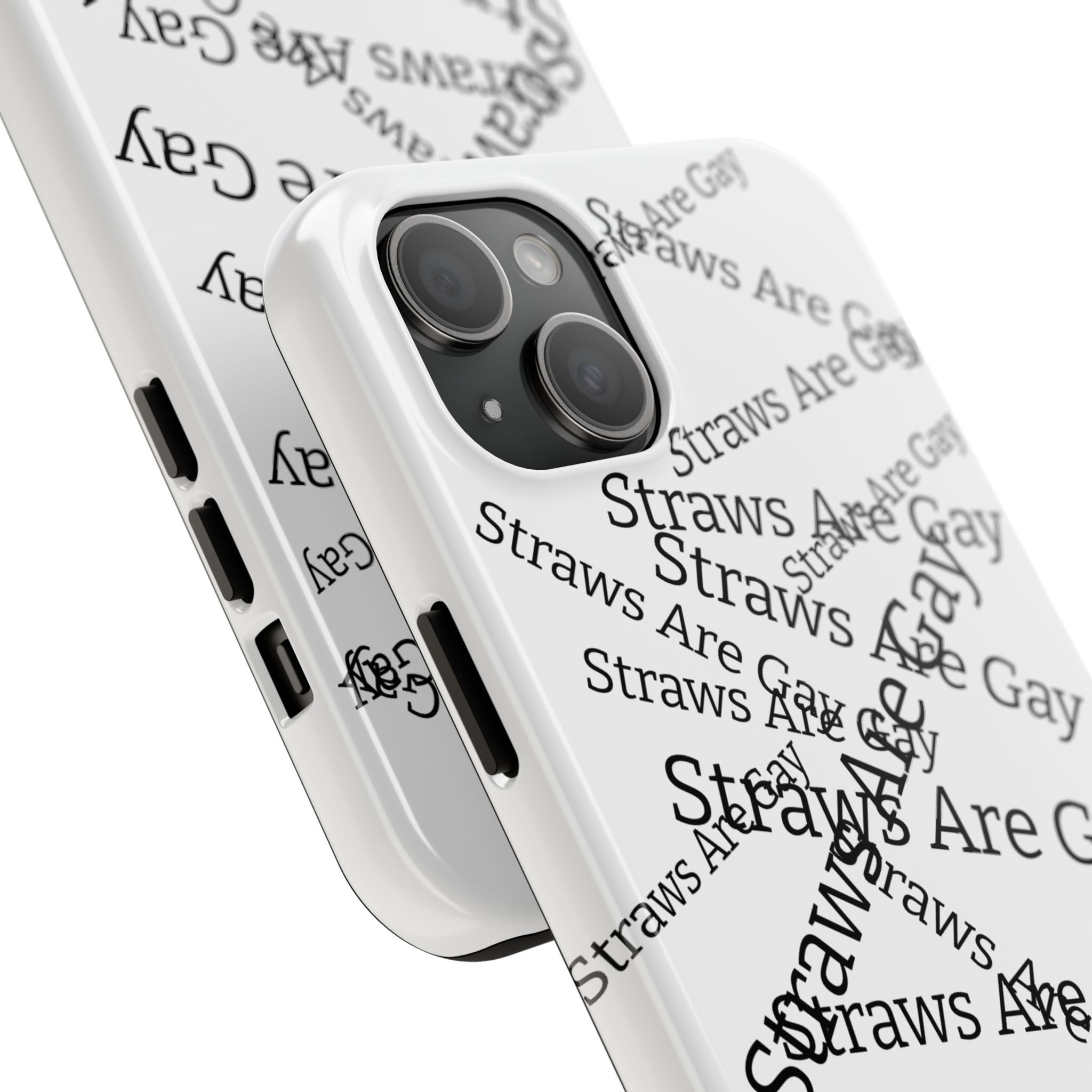 Tough Phone Case — 'Straws Are Gay' Bold Typography Protective Cover
