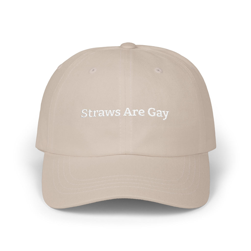 Dad Cap — "Straws Are Gay" Embroidered Statement Hat