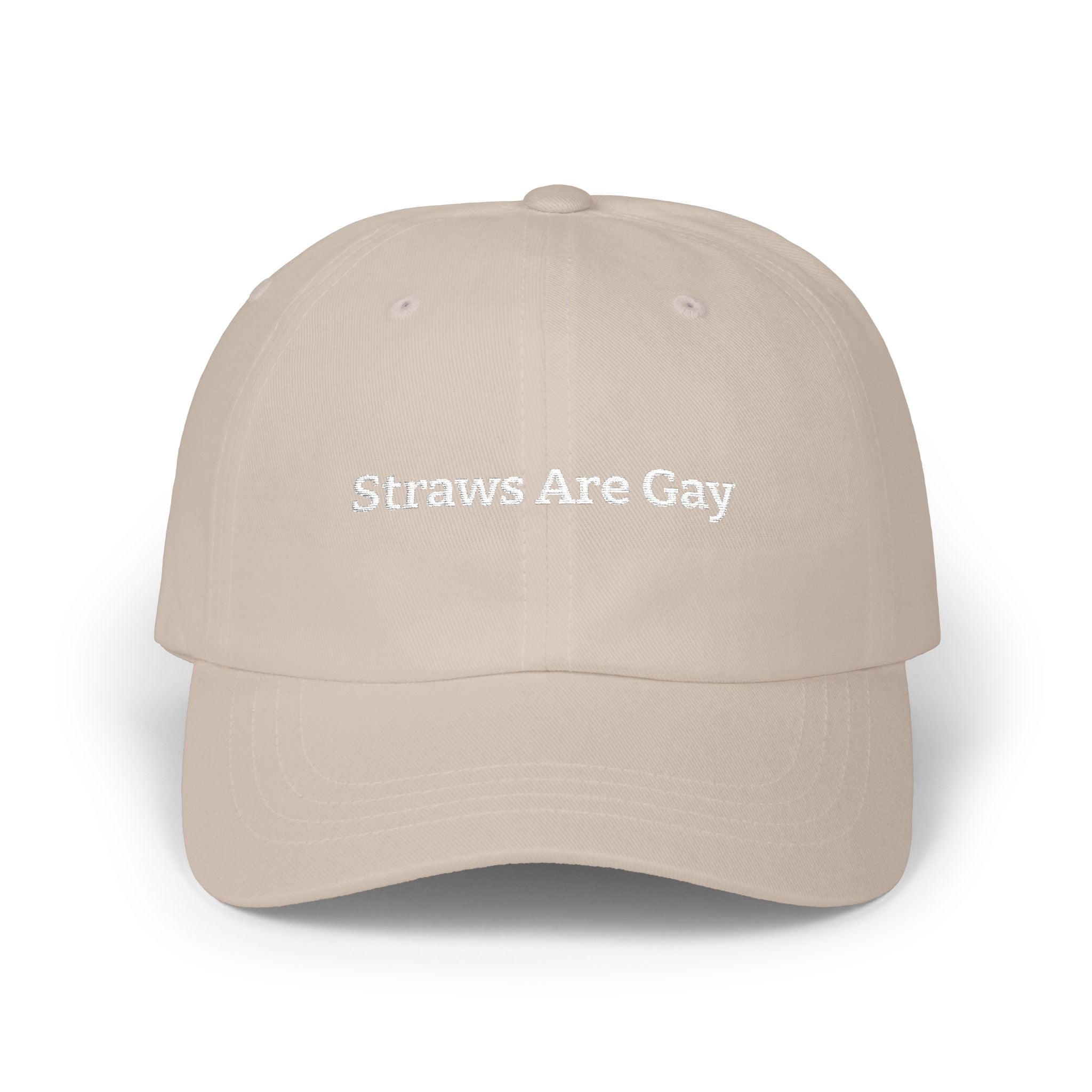 Dad Cap — "Straws Are Gay" Embroidered Statement Hat