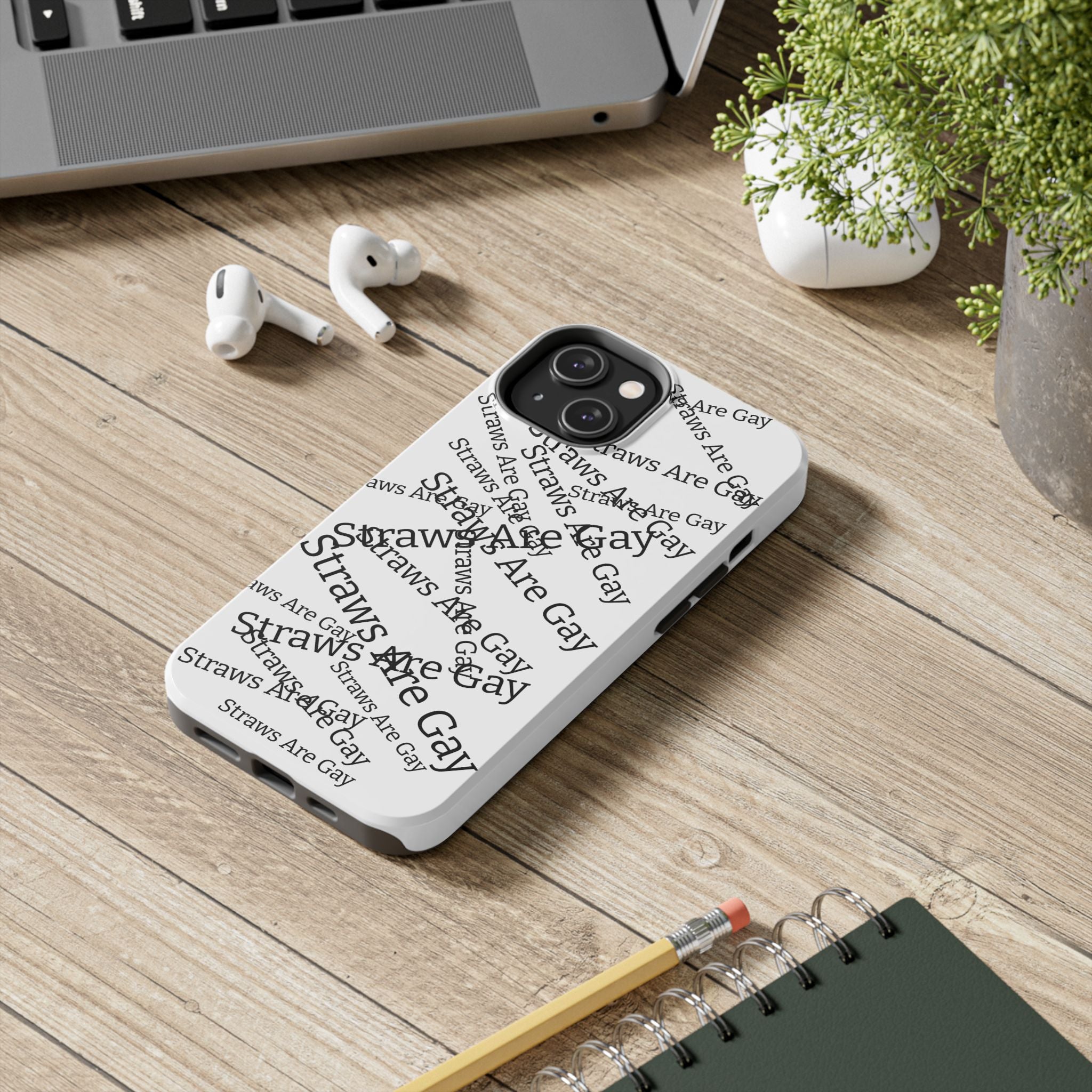 Tough Phone Case — 'Straws Are Gay' Bold Typography Protective Cover