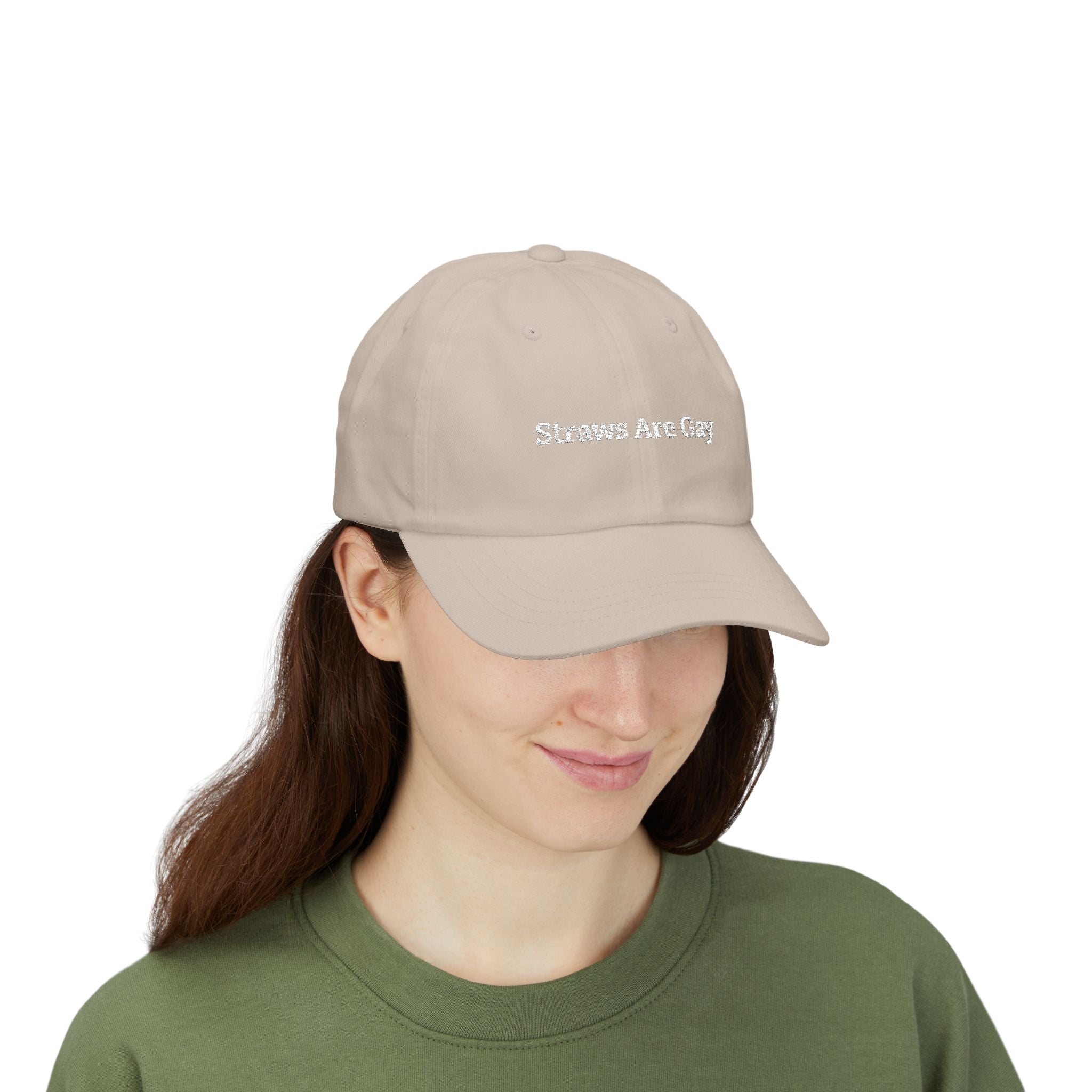 Dad Cap — "Straws Are Gay" Embroidered Statement Hat