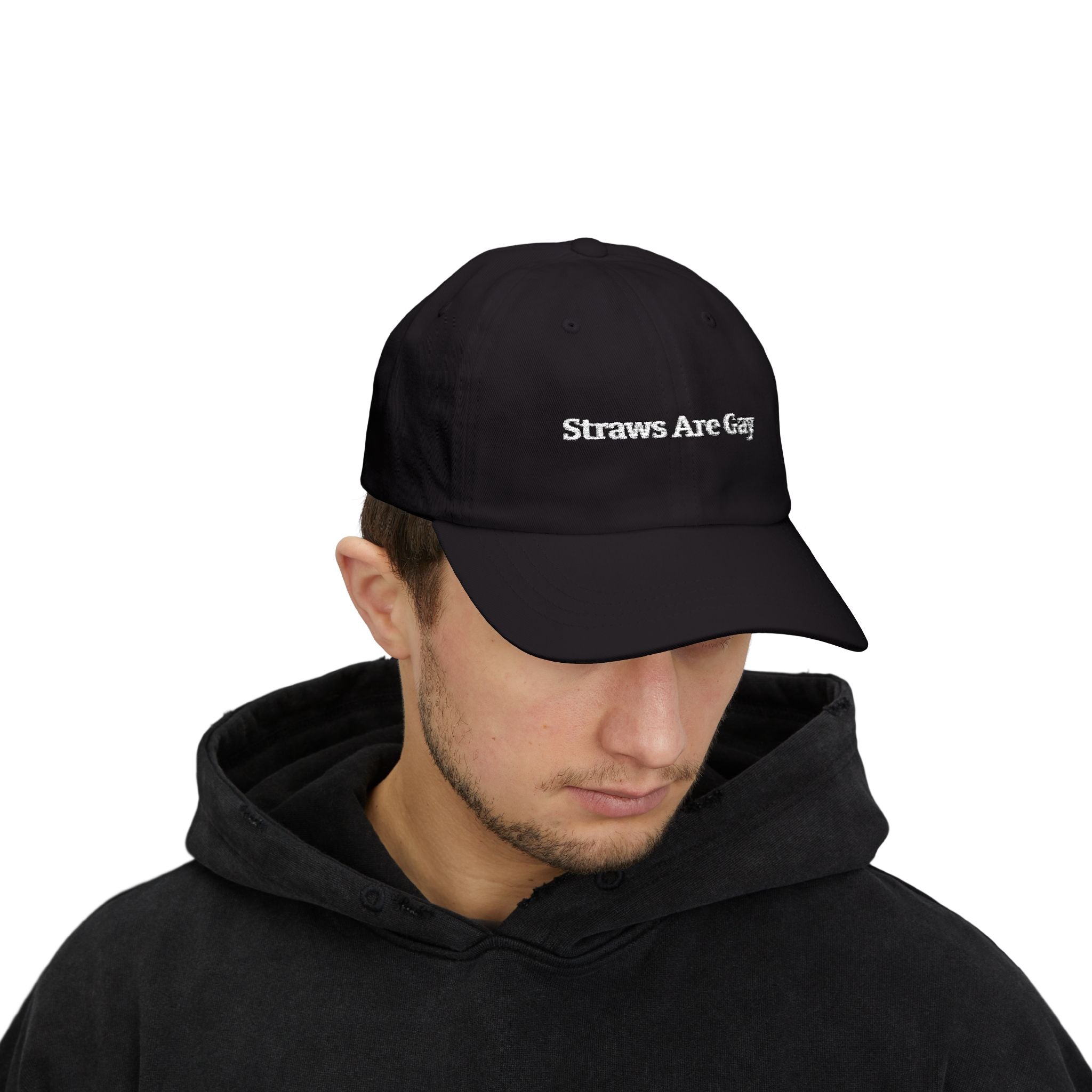 Dad Cap — "Straws Are Gay" Embroidered Statement Hat