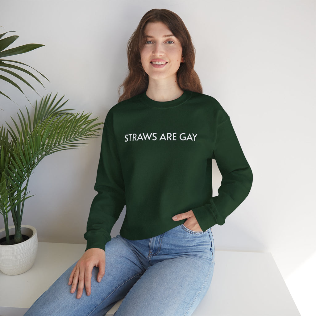Sweatshirt — “Straws Are Gay” Minimalist Crewneck