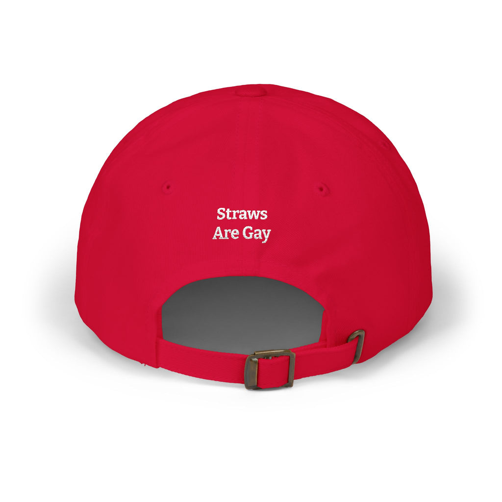 Dad Cap — "Straws Are Gay" Embroidered Statement Hat