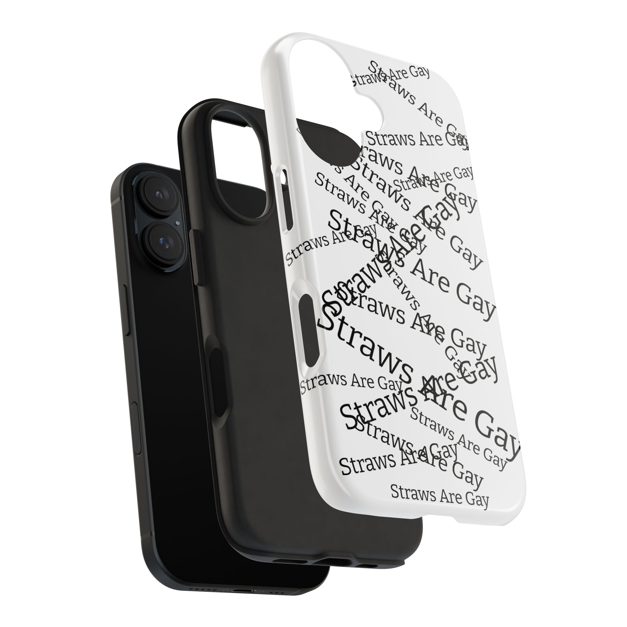 Tough Phone Case — 'Straws Are Gay' Bold Typography Protective Cover