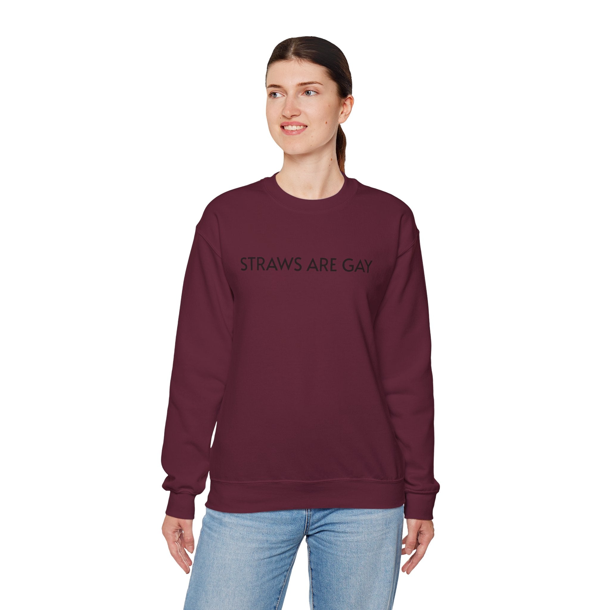 Sweatshirt — “Straws Are Gay” Minimalist Crewneck