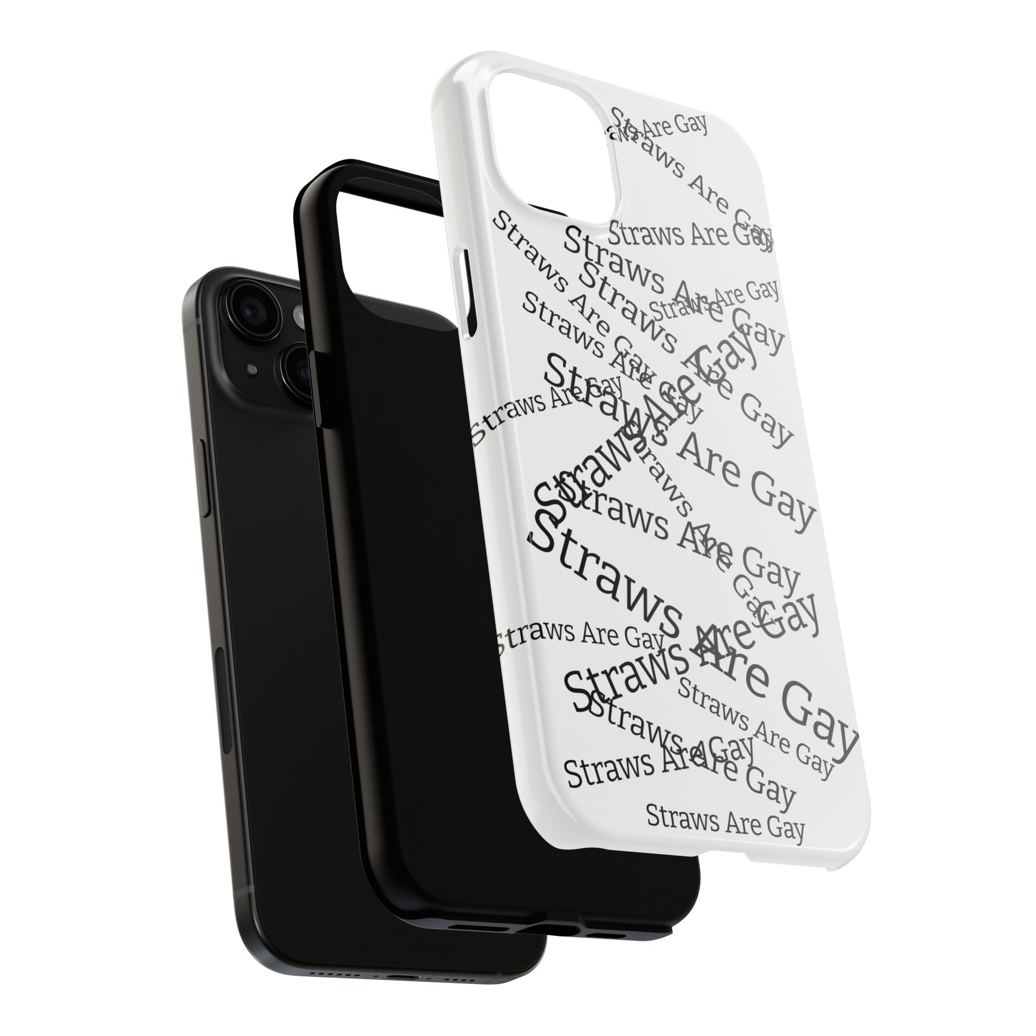 Tough Phone Case — 'Straws Are Gay' Bold Typography Protective Cover
