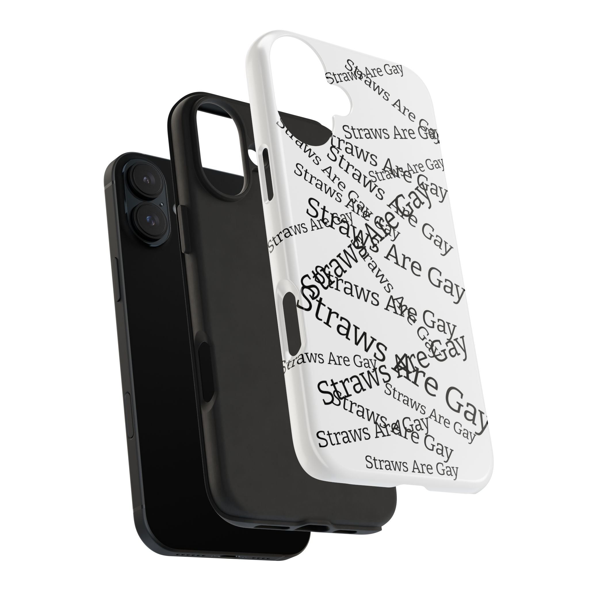 Tough Phone Case — 'Straws Are Gay' Bold Typography Protective Cover