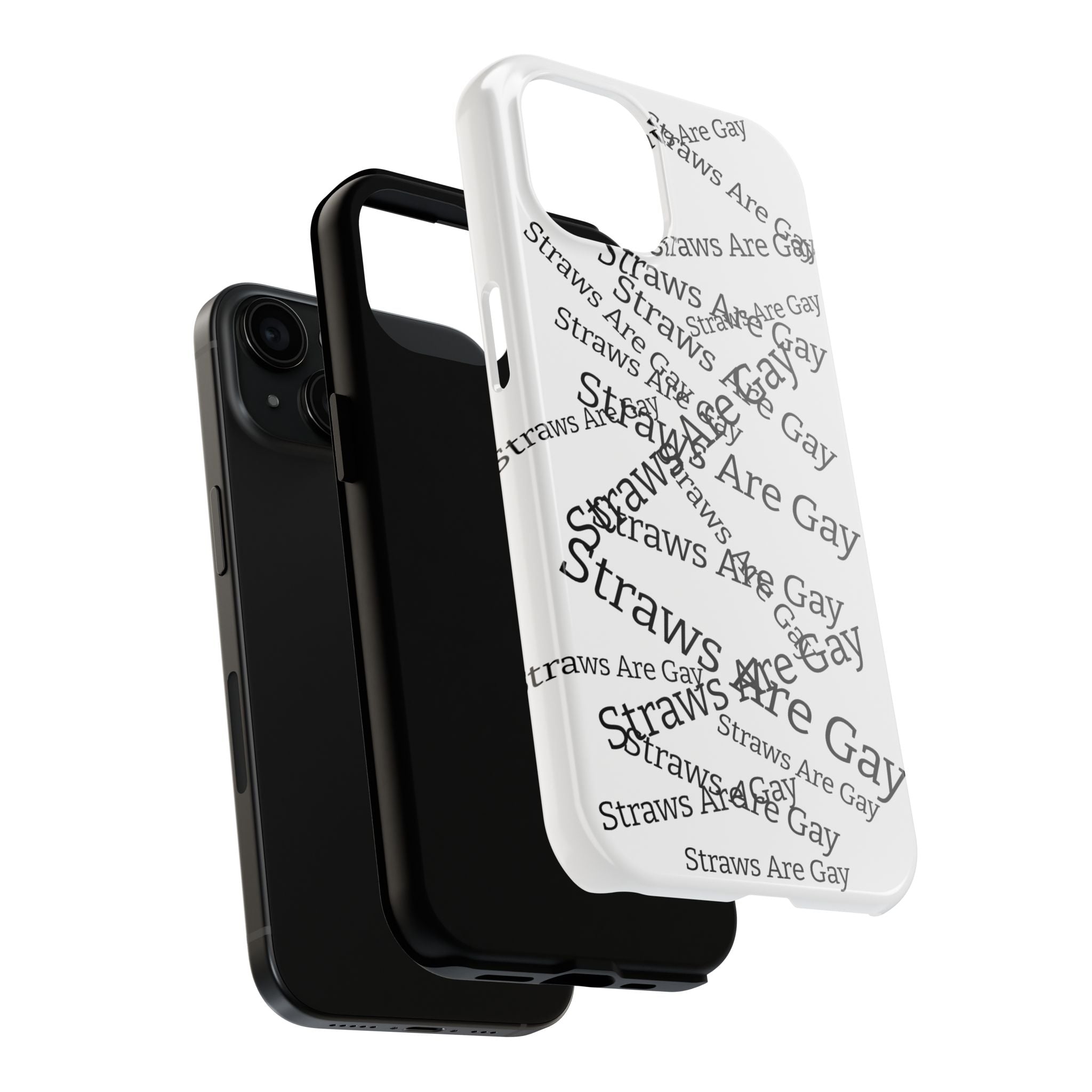 Tough Phone Case — 'Straws Are Gay' Bold Typography Protective Cover