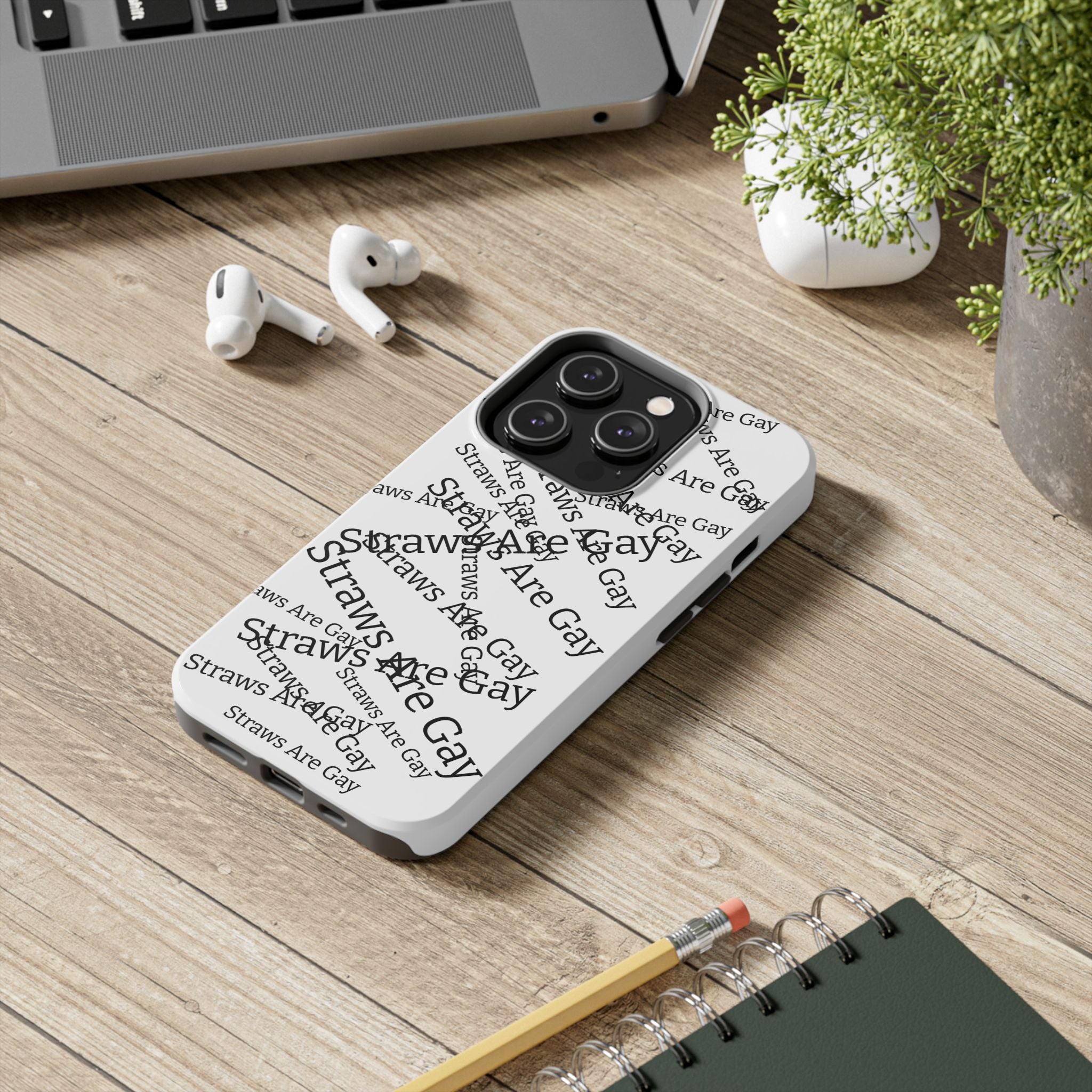 Tough Phone Case — 'Straws Are Gay' Bold Typography Protective Cover