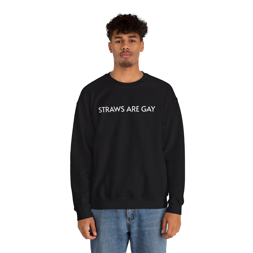 Sweatshirt — “Straws Are Gay” Minimalist Crewneck