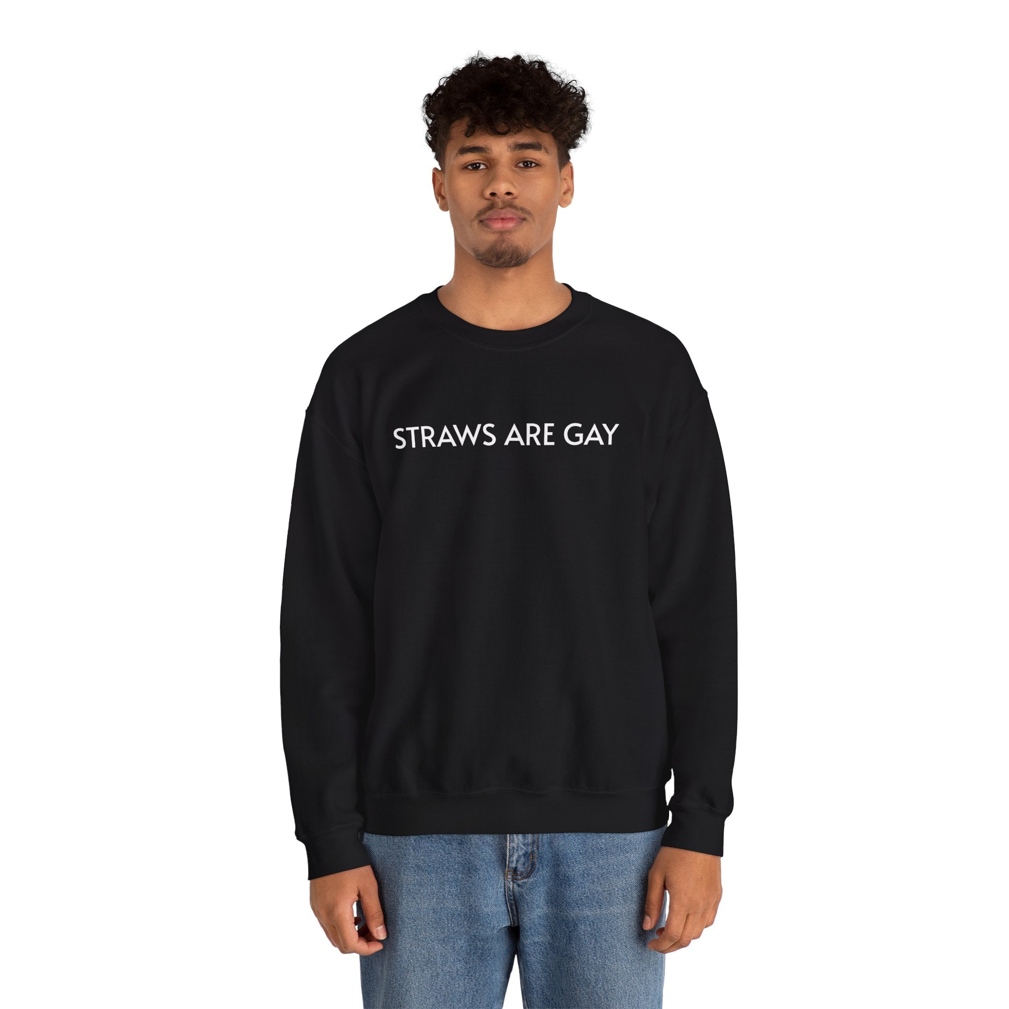 Sweatshirt — “Straws Are Gay” Minimalist Crewneck