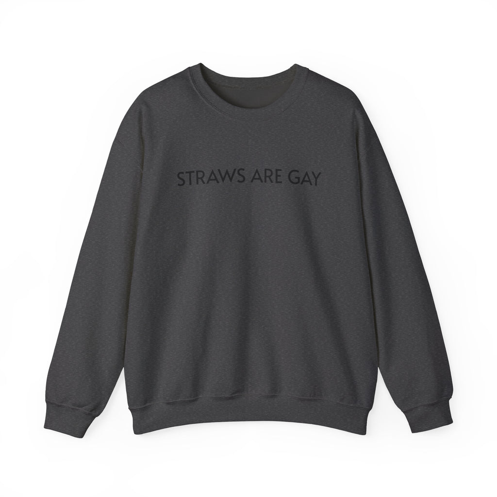 Sweatshirt — “Straws Are Gay” Minimalist Crewneck