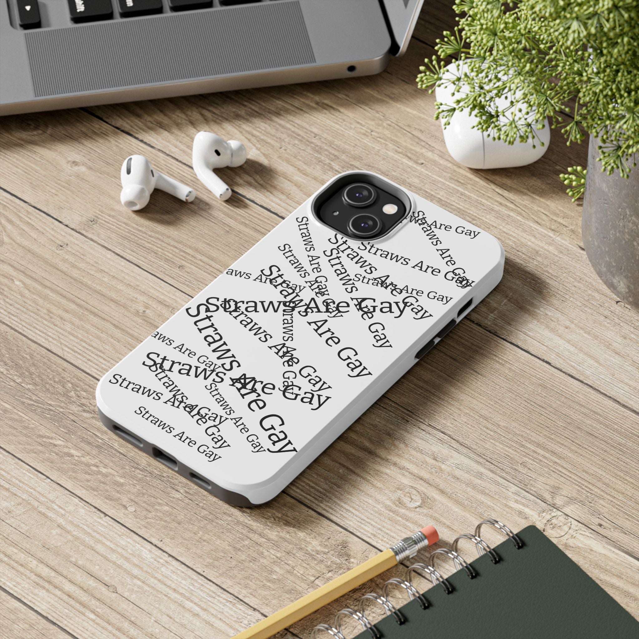 Tough Phone Case — 'Straws Are Gay' Bold Typography Protective Cover