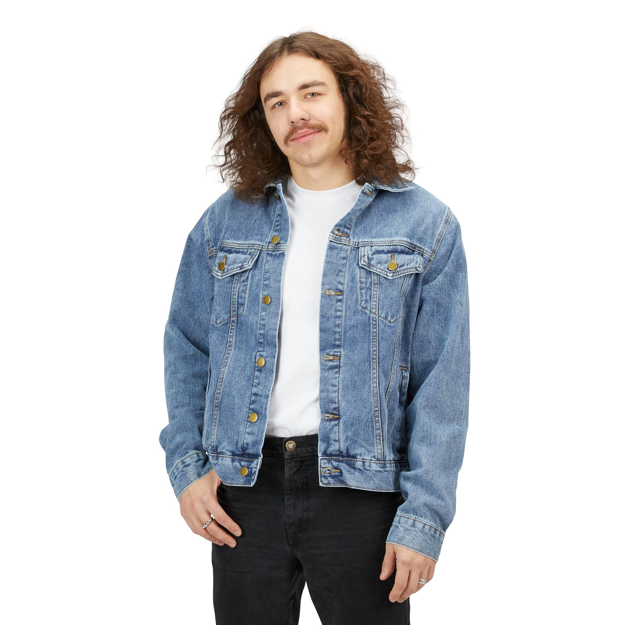 Denim Jacket — "STRAWS ARE GAY" Embroidered Back Statement Jacket